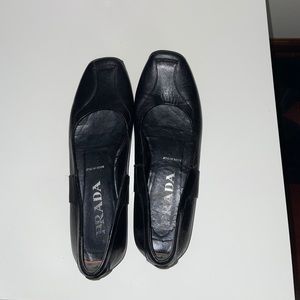 Prada slip on leather shoes